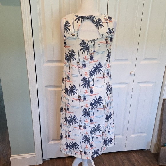 Fairhope Tropical Paradise Sleeveless Midi Dress With Pockets Women's Size M - Picture 8 of 14